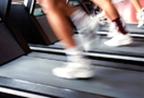 Person running on treadmill